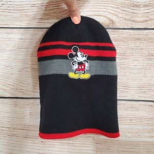 💟 Mickey Mouse Kids Beanie Black Red Striped